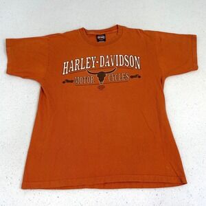 Harley-Davidson Bartels Los‎ Angeles 2005 Tee Biker Y2K Streetwear Orange L